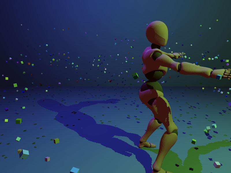 Flying Cubes ClayGL example