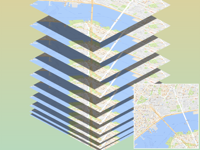 3D Paper Map ClayGL example