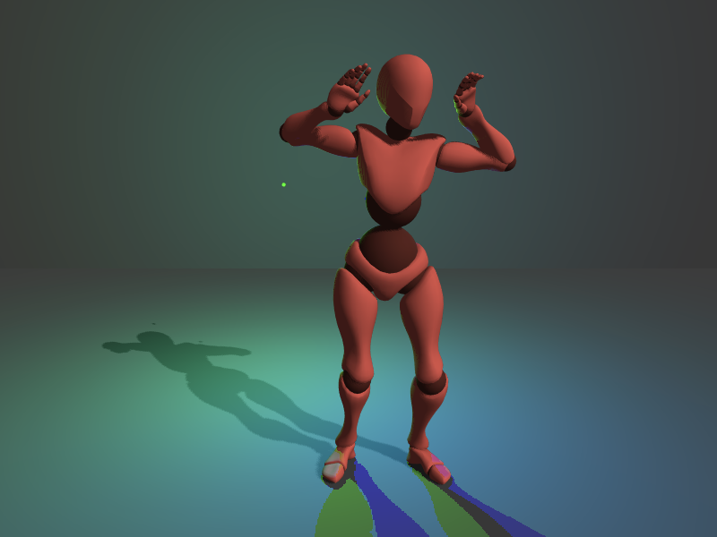 Shadow of Point Light on the Samba Dancing Model ClayGL example